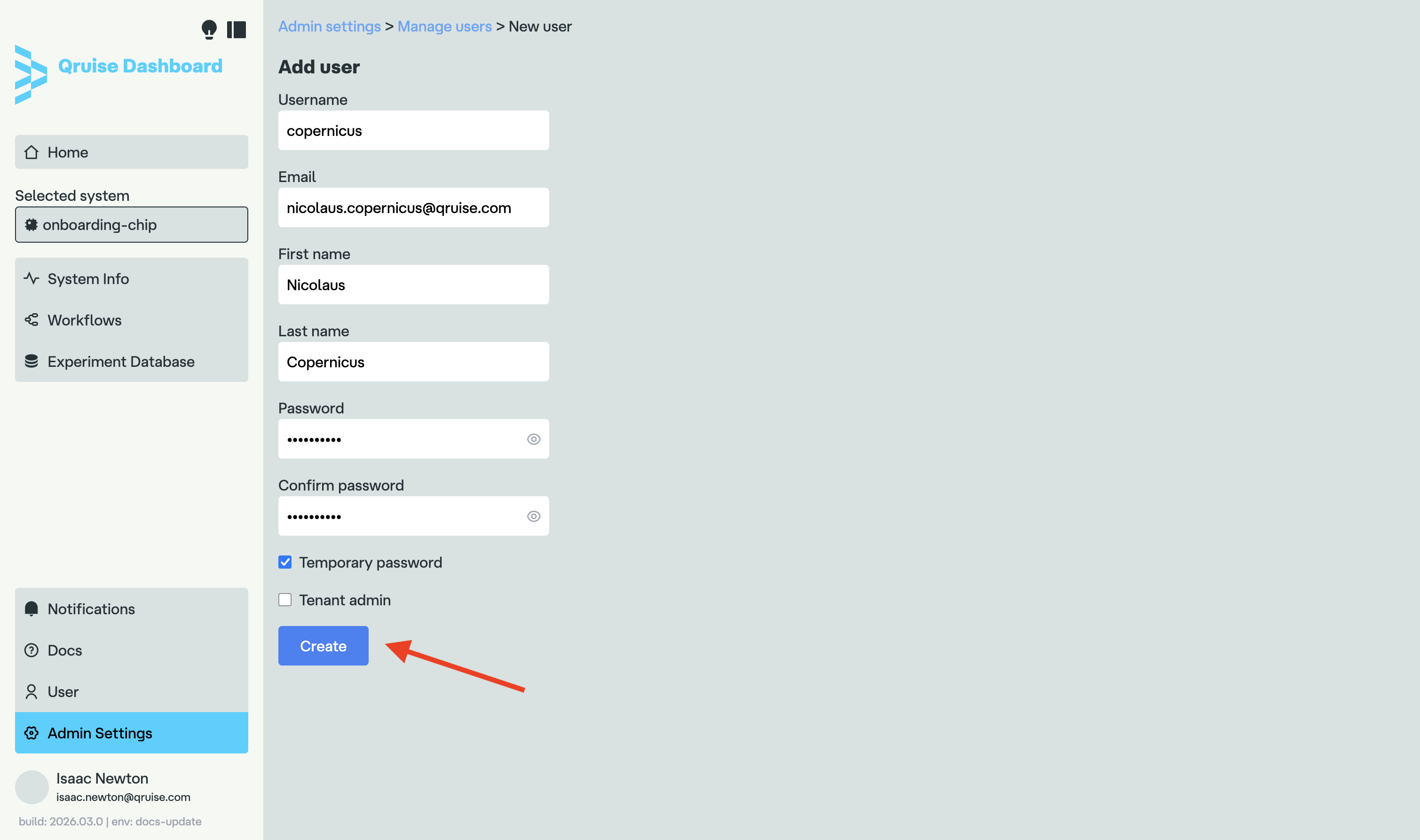 QruiseOS dashboard