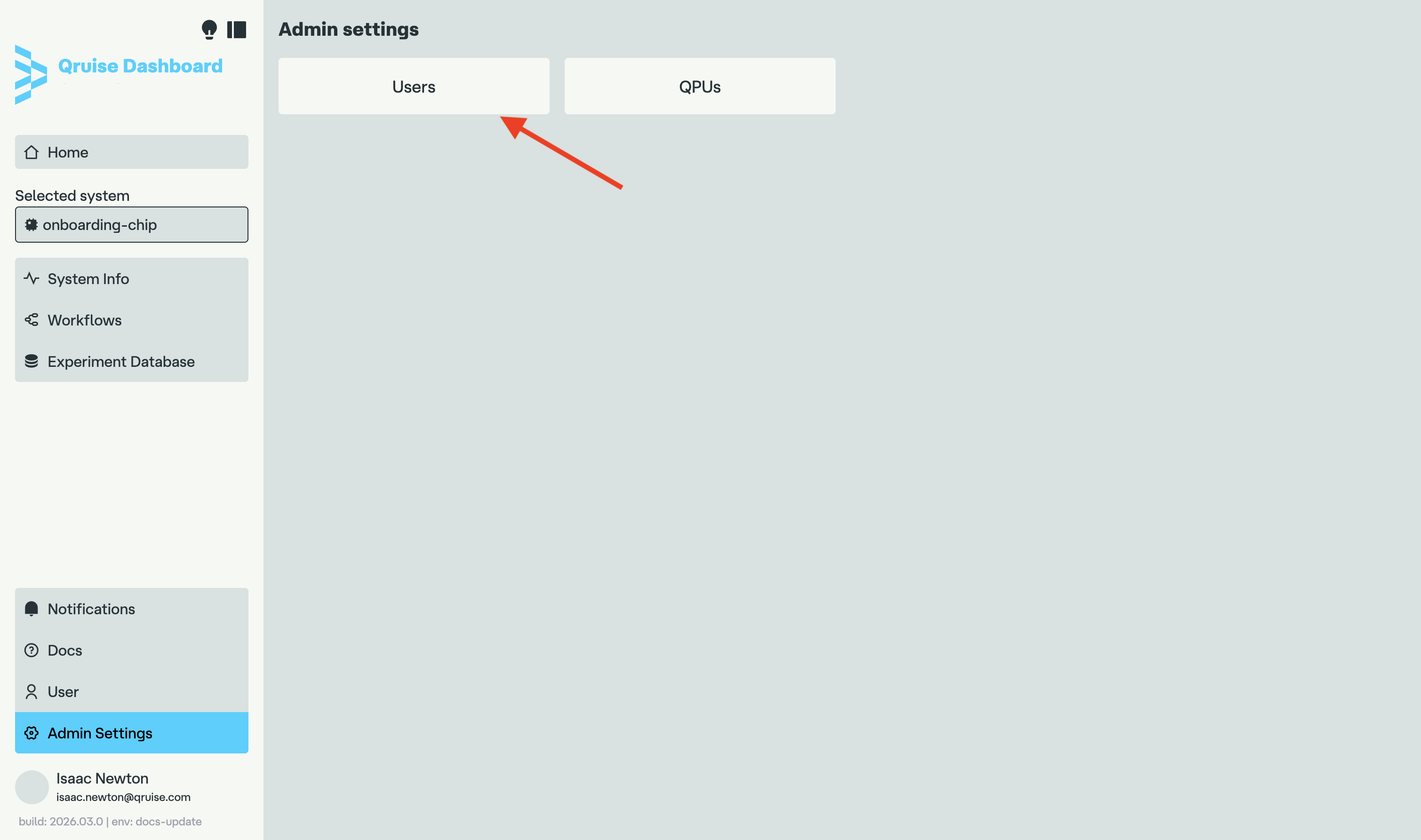 QruiseOS dashboard