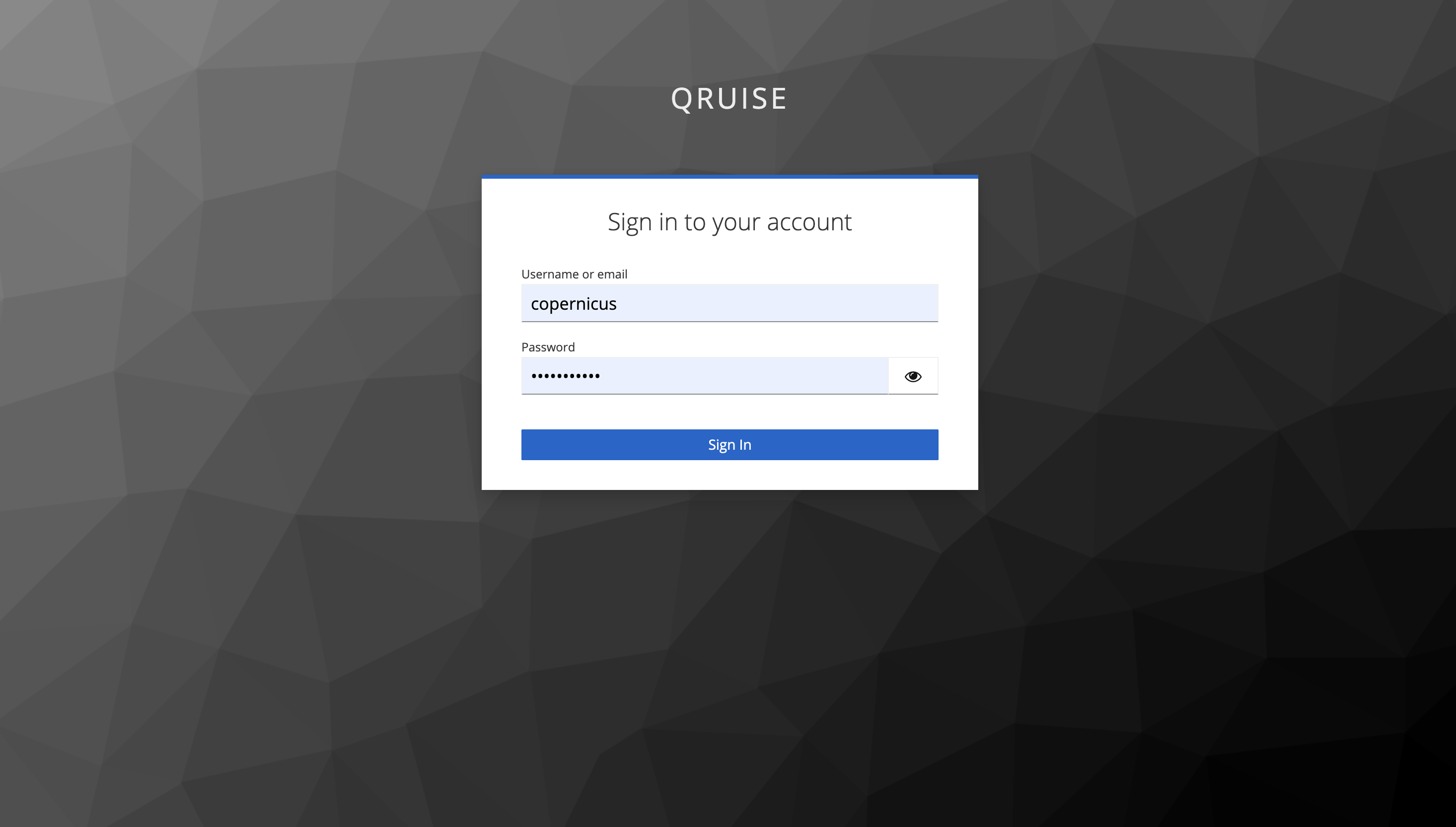 dashboard login page