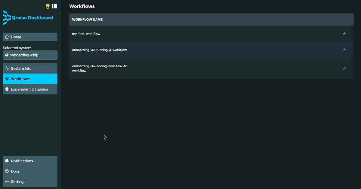 view workflow in dashboard