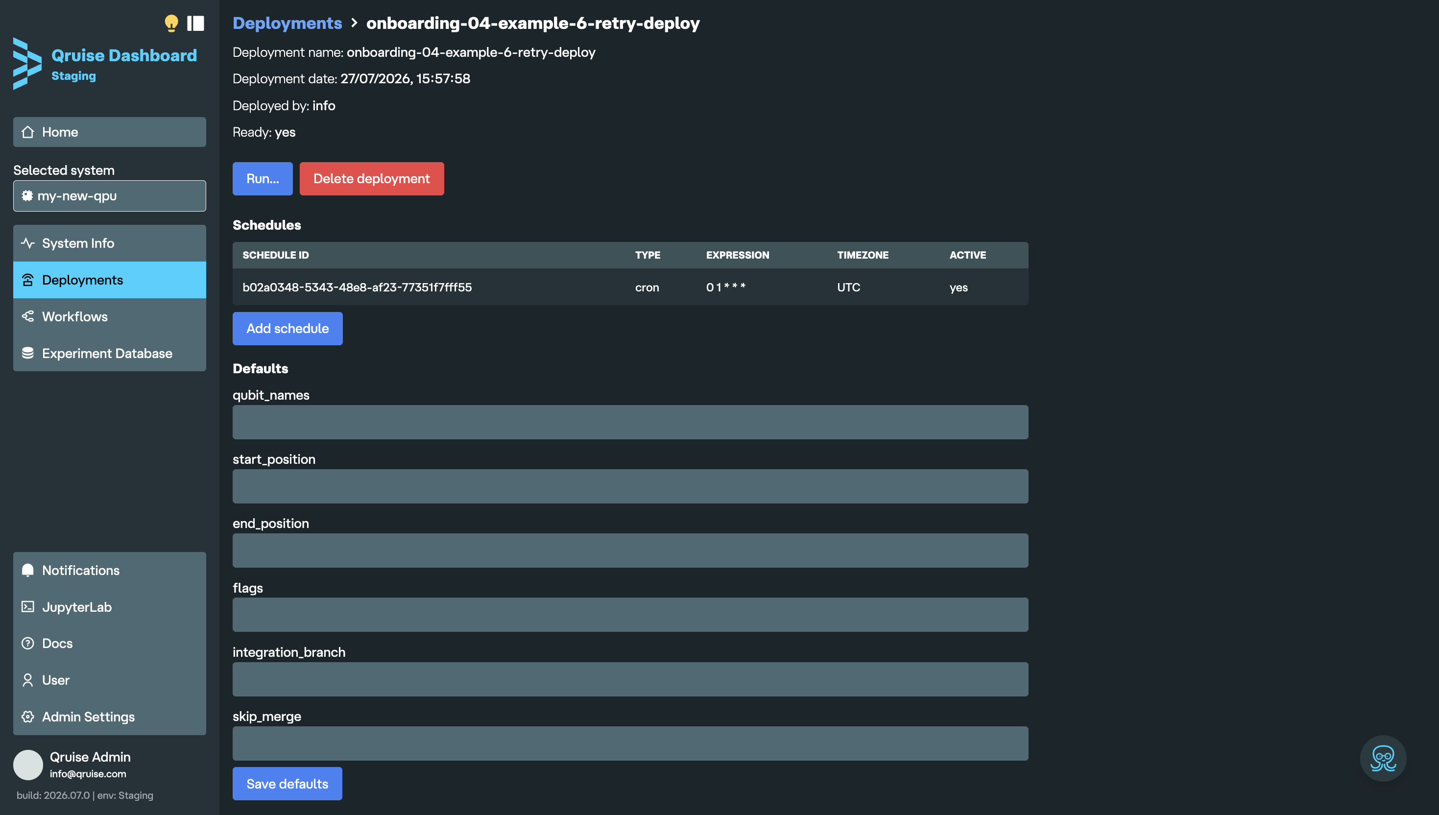 View added deployment schedule